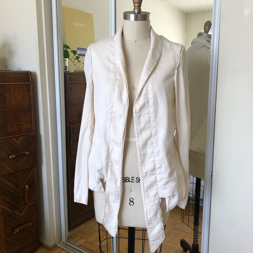 Kimberly Ovitz White Cotton Twill Batek Jacket, 10